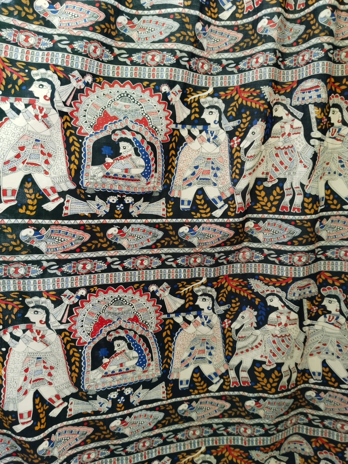 black, madhubani block print luxury cutains, boho curtains bagru print