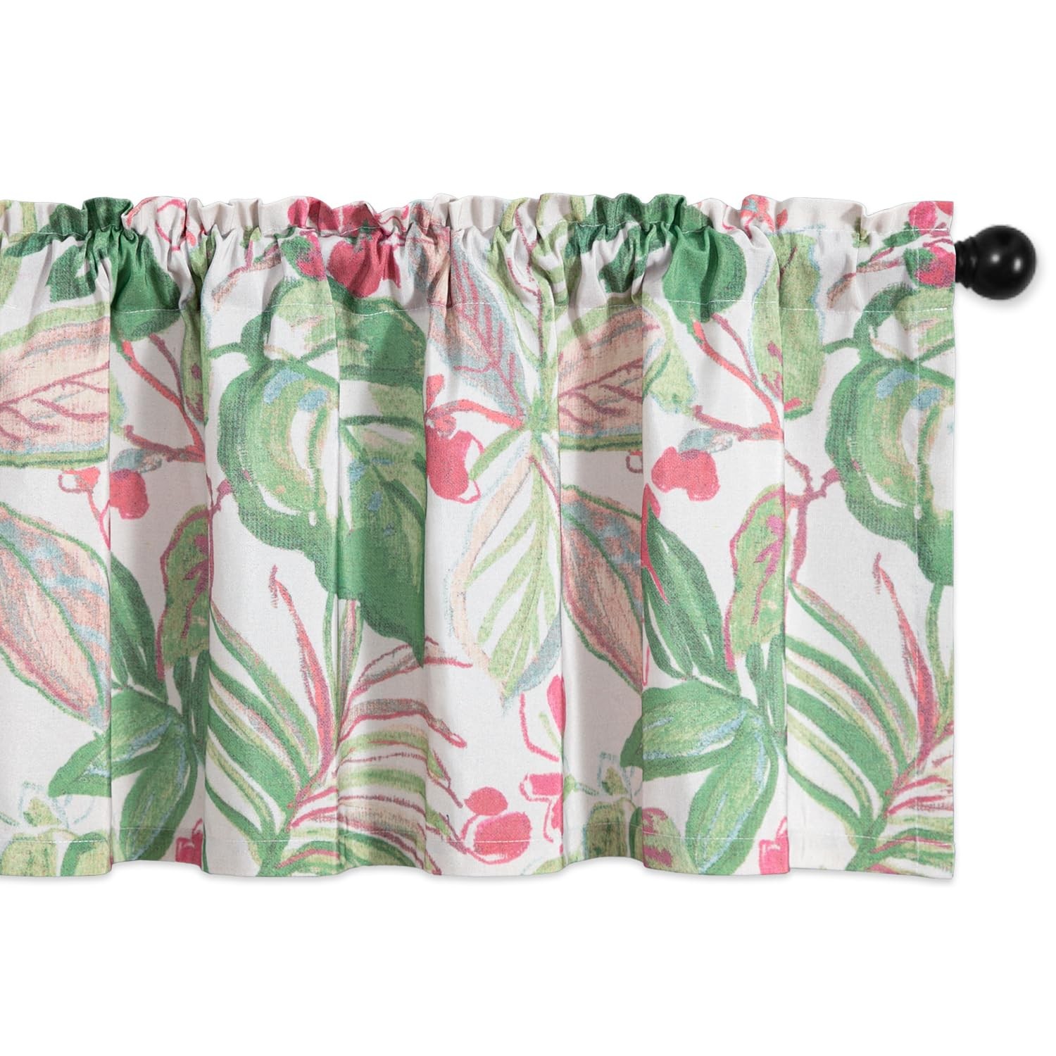 Printed Semi Blackout Curtains Valances Floral Rod Pocket Kitchen 52×18 Inch