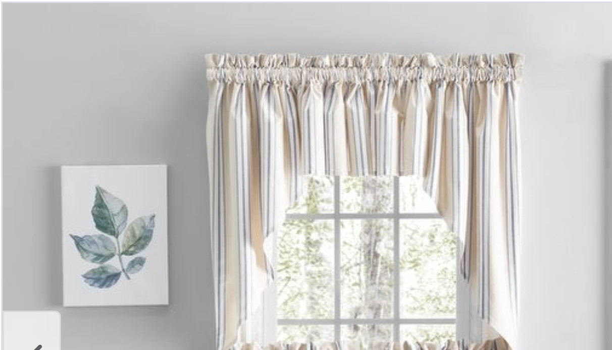 Provence Rod Pocket Kitchen Curtains – Swag Valance 50″W X 36″L