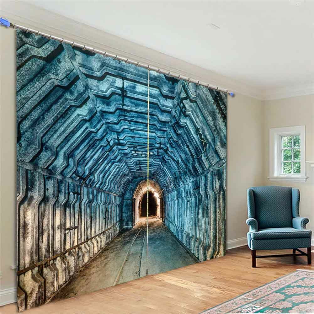 Square Paper Practicing 3D Curtain Blockout Photo Printing Curtains Drape Fabric