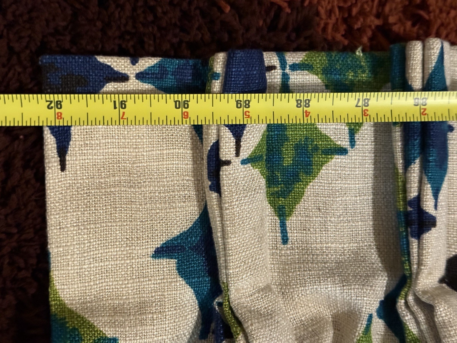 Vintage Set 2 Blue Teal Green Diamond Curtains Panels Drapes 55”Lx92”W Darkening
