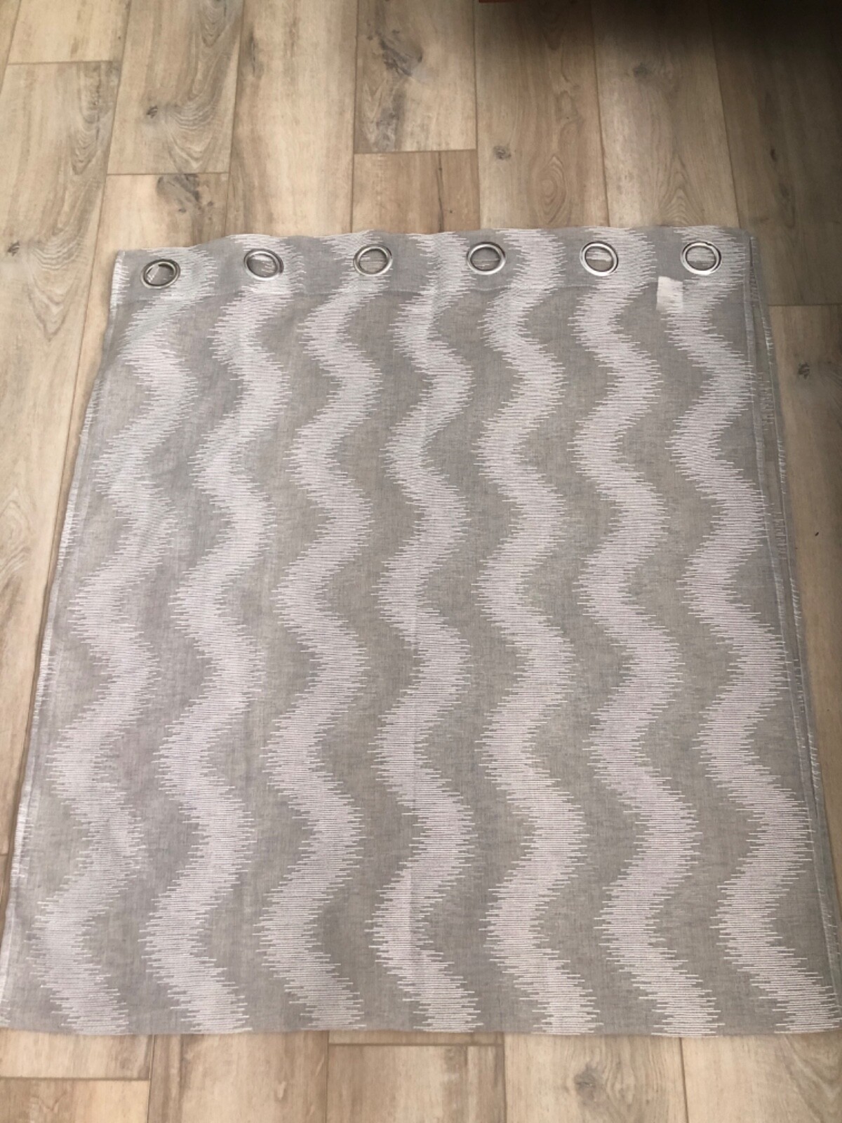 Rodeo Home 2 Panels curtains 34×84 Gray/White semi sheer EUC