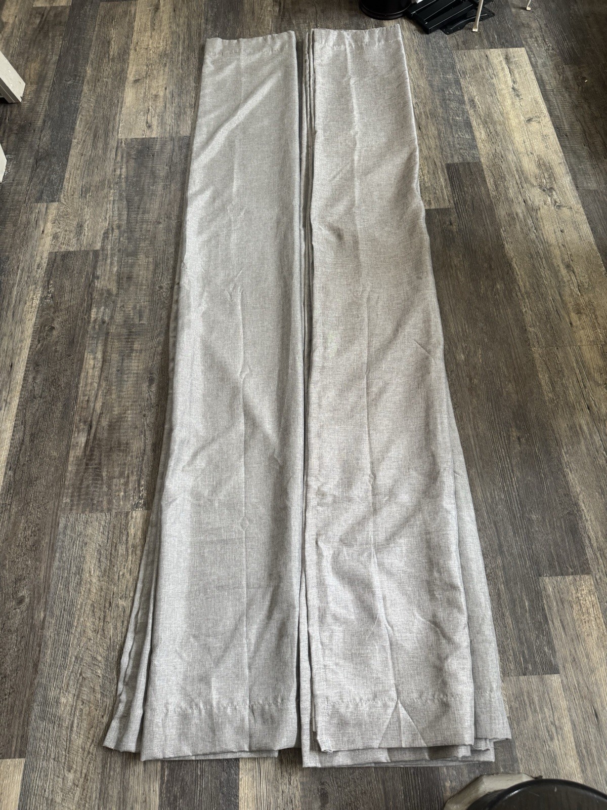 Set Of 2 Light Gray Textured Curtain Window Panels Lined – 48”x83”
