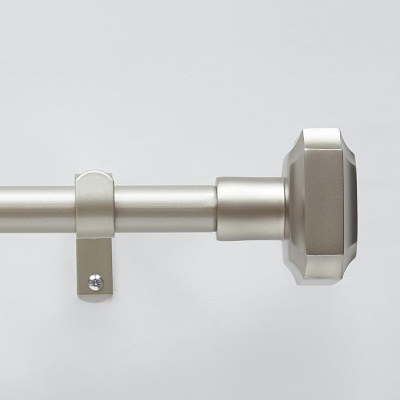 Martha Stewart Wellington 1″ Adjustable Curtain Rod 66 to 120 in Matte Nickel
