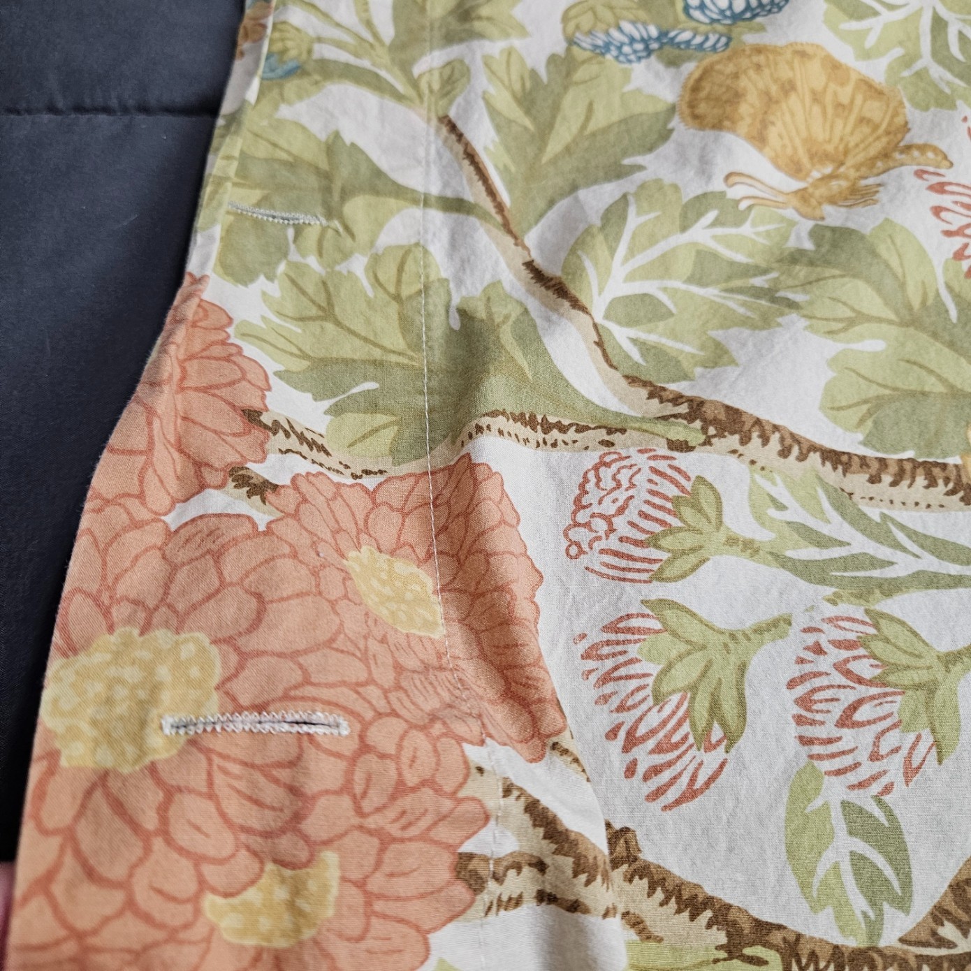 Pottery Barn Mum Garden Floral Curtain Panel & Two Zippered Throw Pillow Cases