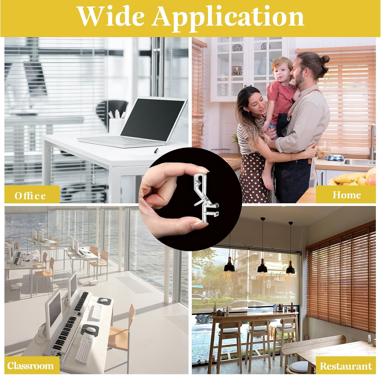 20 Pcs Hidden Channel Valance Clips for Blinds, 1-7/8Inch Clear Blind Clips f…