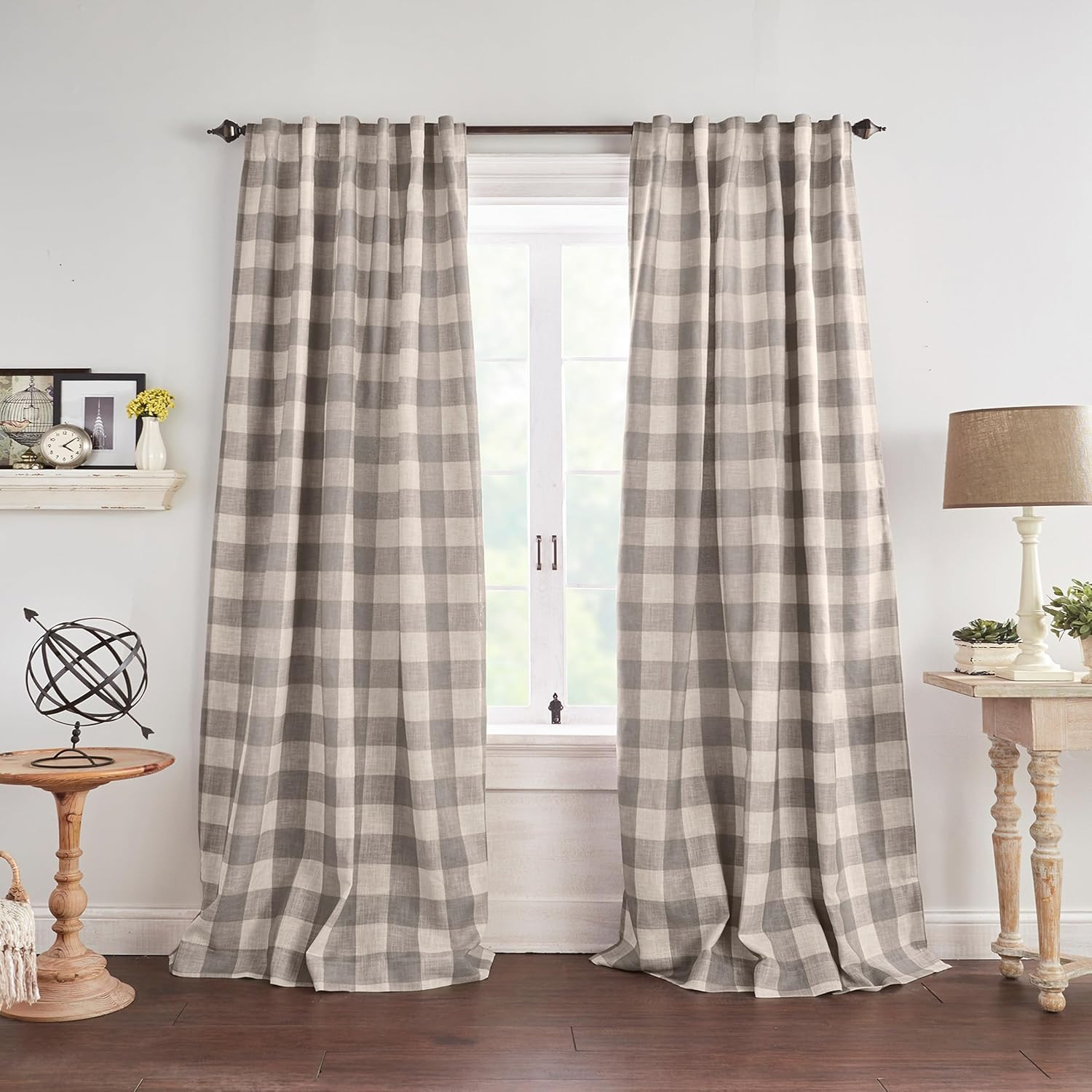Home Fashions Farmhouse Living Grainger Buffalo-Check Blackout Window Curtain, L