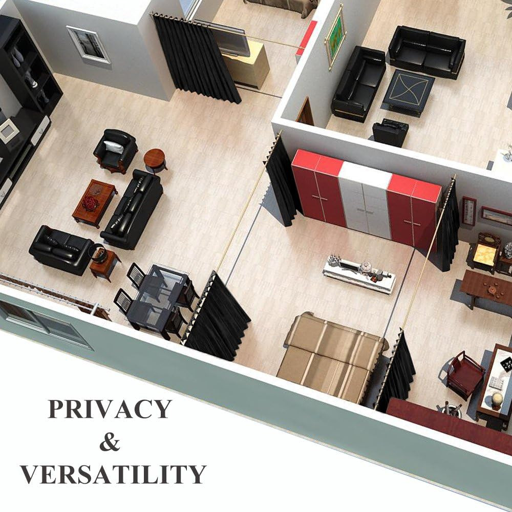 Lower Noise Room Divider Curtain Screen Partitions, Blackout Sound Reducing Divi