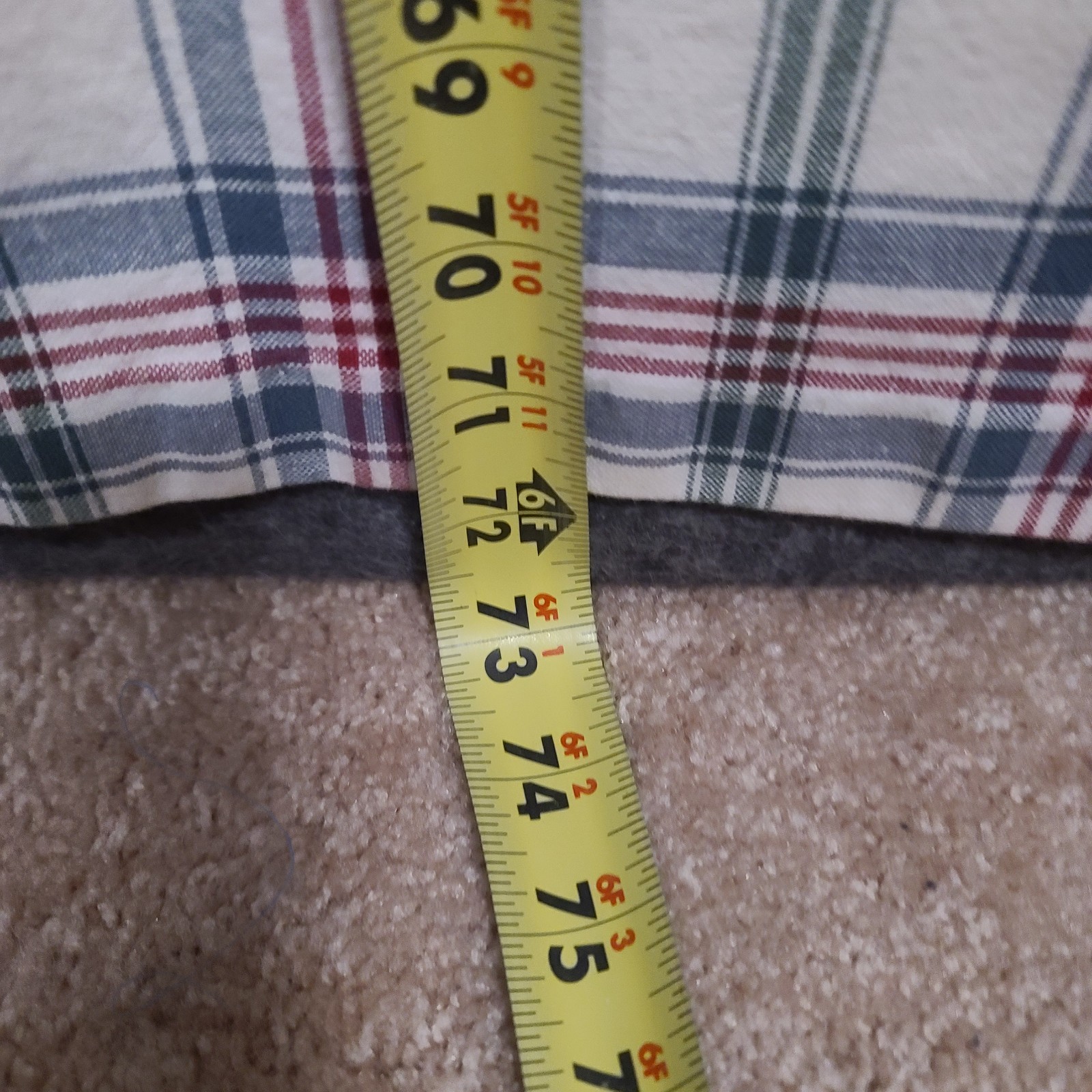 Longaberger Set of 2 Window Valances Market Plaid 72 X 17 Red Blue White Green