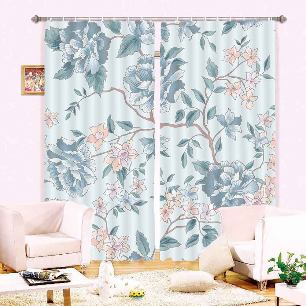Fresh Muddy Flower 3D Curtain Blockout Photo Printing Curtains Drape Fabric