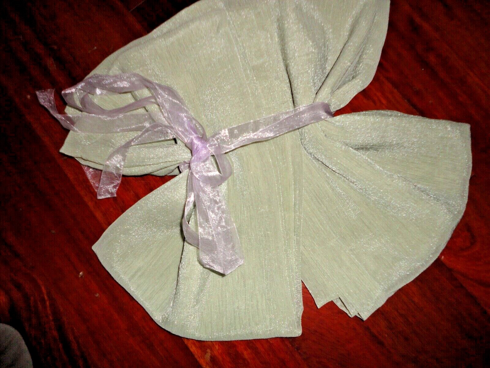CROSCILL RICE PAPER SHIMMER GREEN (2) SHORT SEMI SHEER PANELS 44 X 65