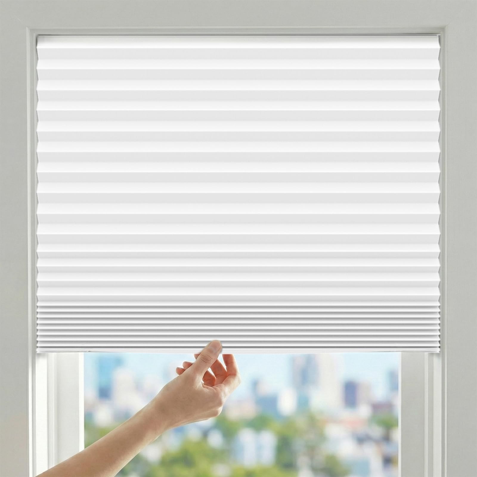 6 Pack Temporary Paper Blinds for Indoor Windows No Drill, 24″ W x 59″ H Ligh…