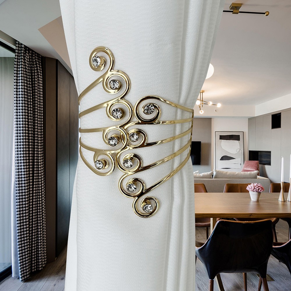 Quick Acting Reliable Stable Easy to Install 2PCS Classic Metal Curtain Tiebacks