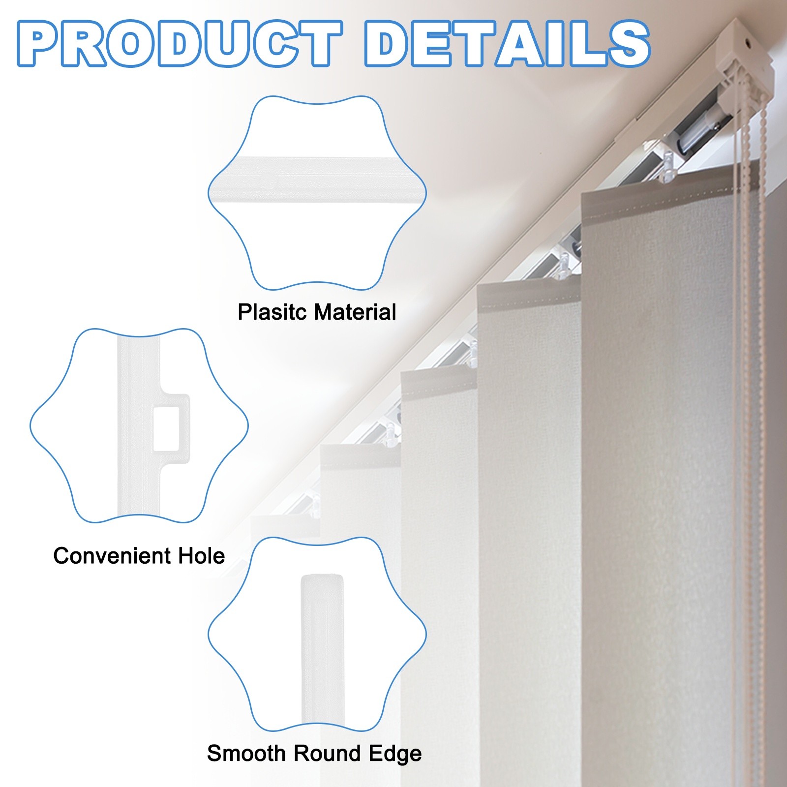 20Pcs Vertical Blind Hangers, 119mm Vertical Blind Top Holders