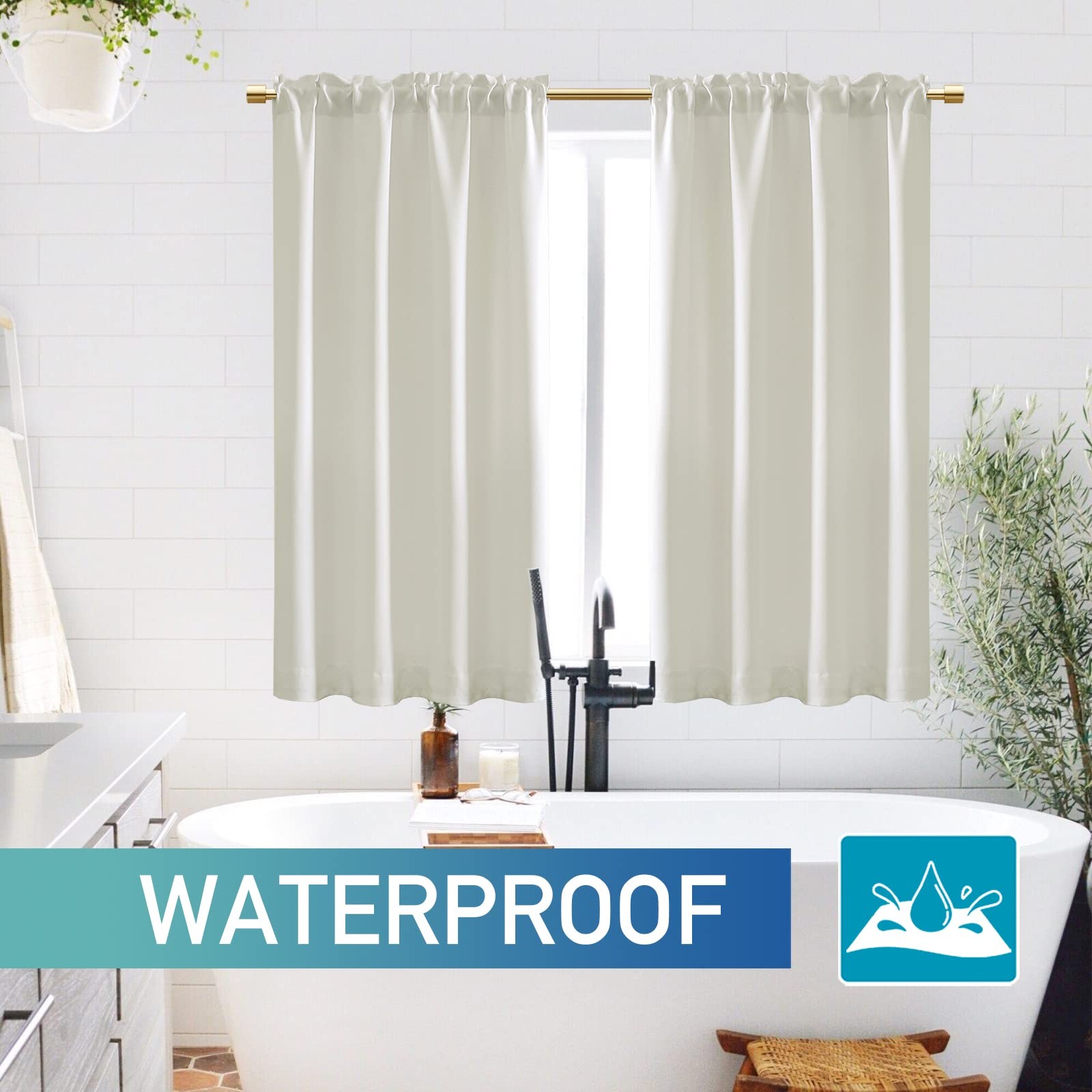 48 Inch Length Room Darkening Curtain Panels for Bedroom,Short Window Blackou…