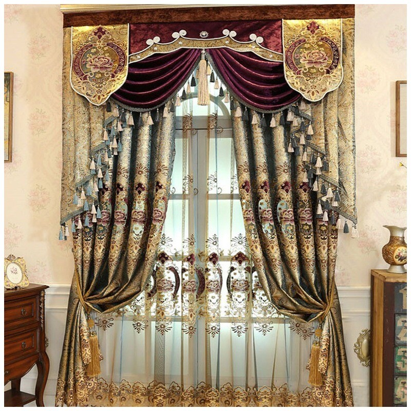 European Embroidery Curtain Fabric Water-soluble Window Drape Semi-finished Home