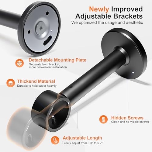 Extra Long Adjustable Curtain Rods 144-240 Inches for Large Windows & Doors – He