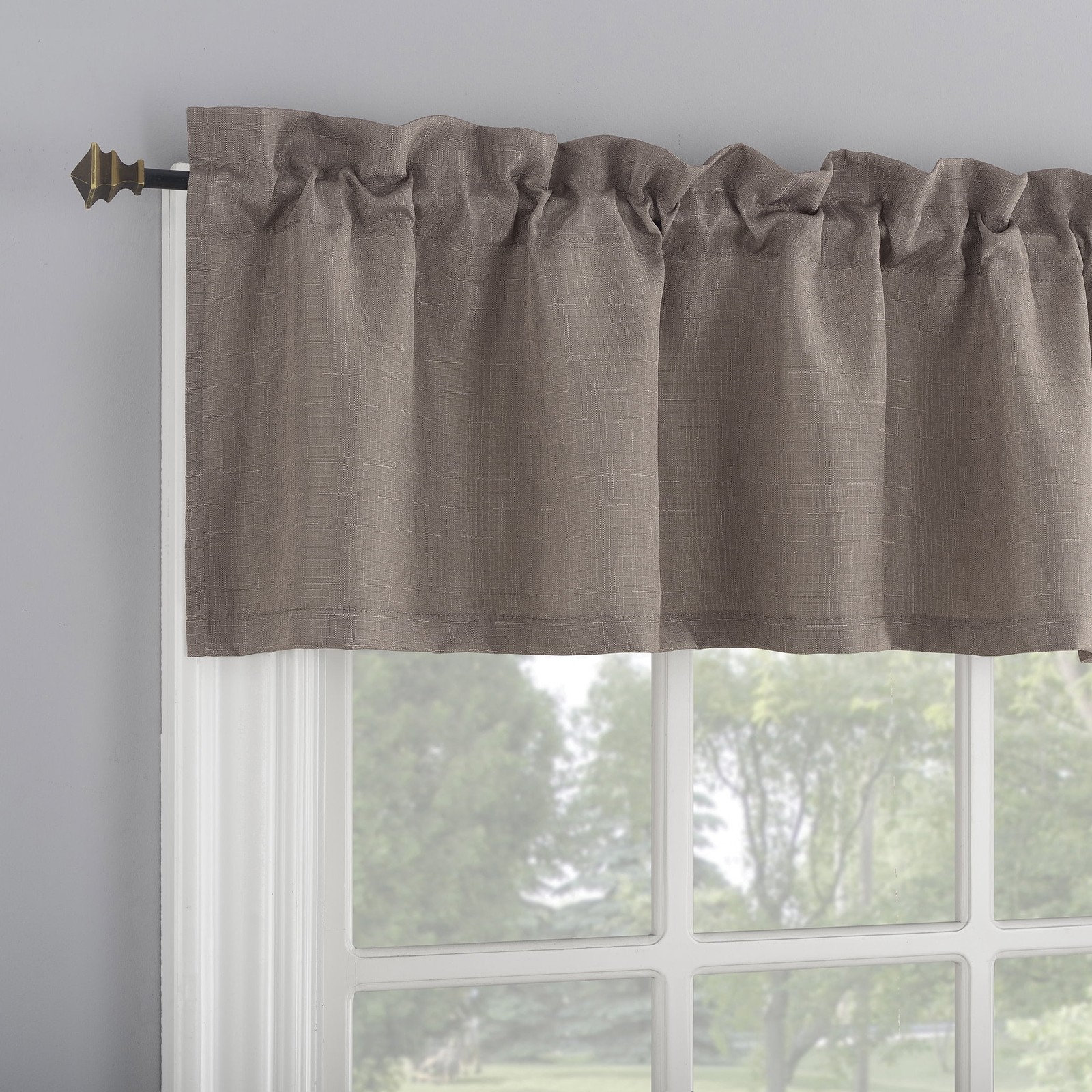 Mainstays 3-Piece Textured Semi Sheer Rod Pocket Kitchen Window Tier Pair