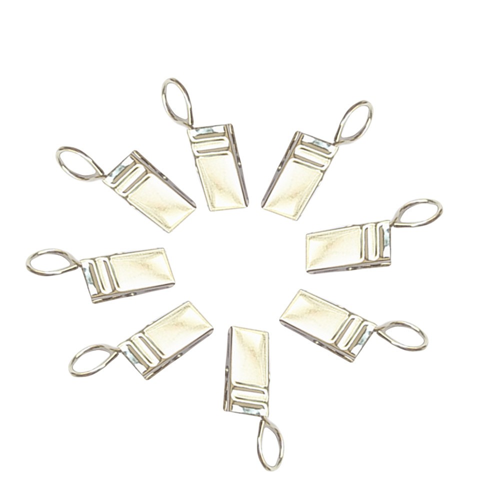 88Pcs Reusable Silver Curtain Loop Rings with Clip Iron Hooks for Drapery Use
