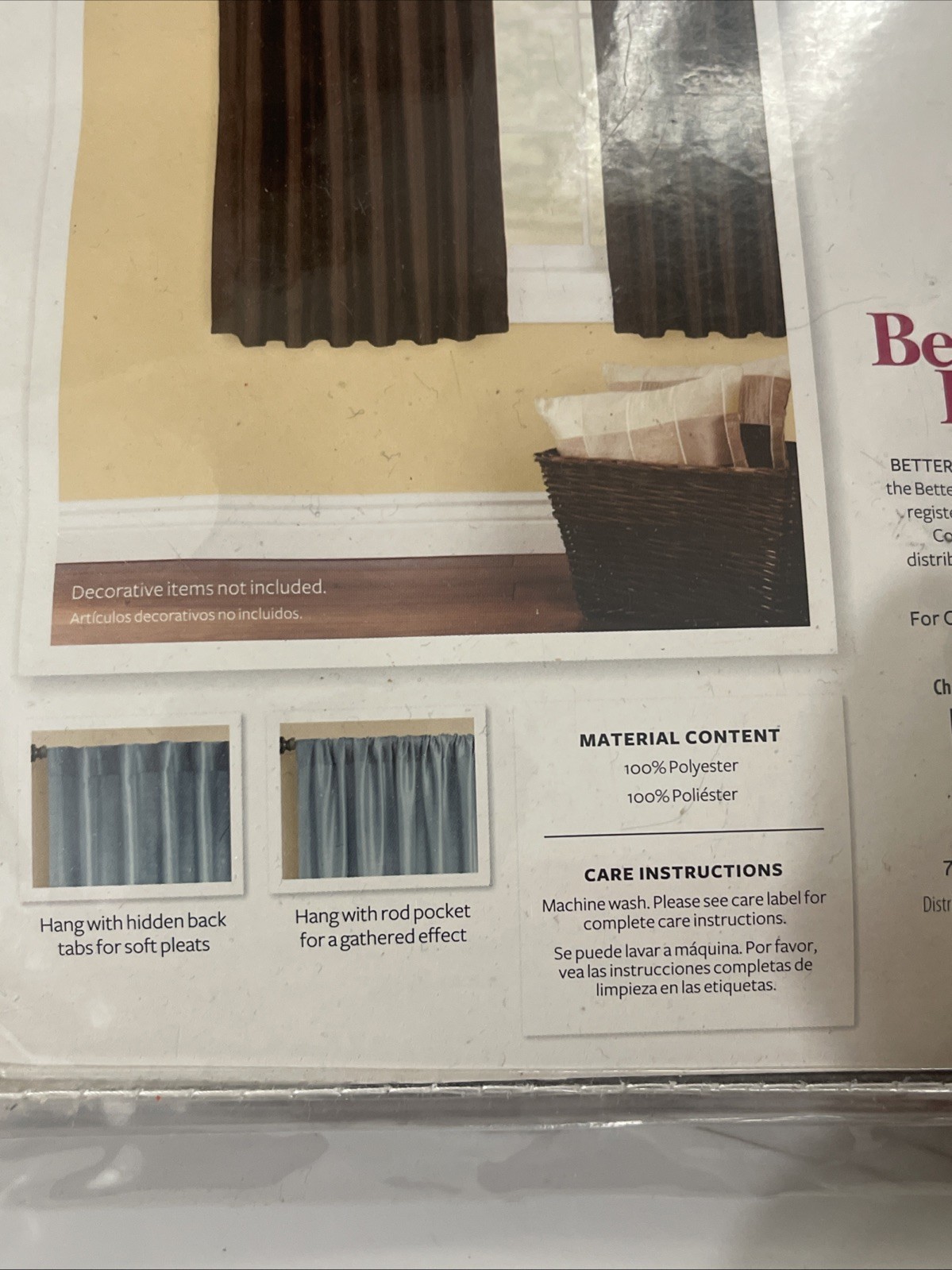 Better Homes Gardens 63” Faux Silk Lined Window Panel Brown Curtain Panel Set