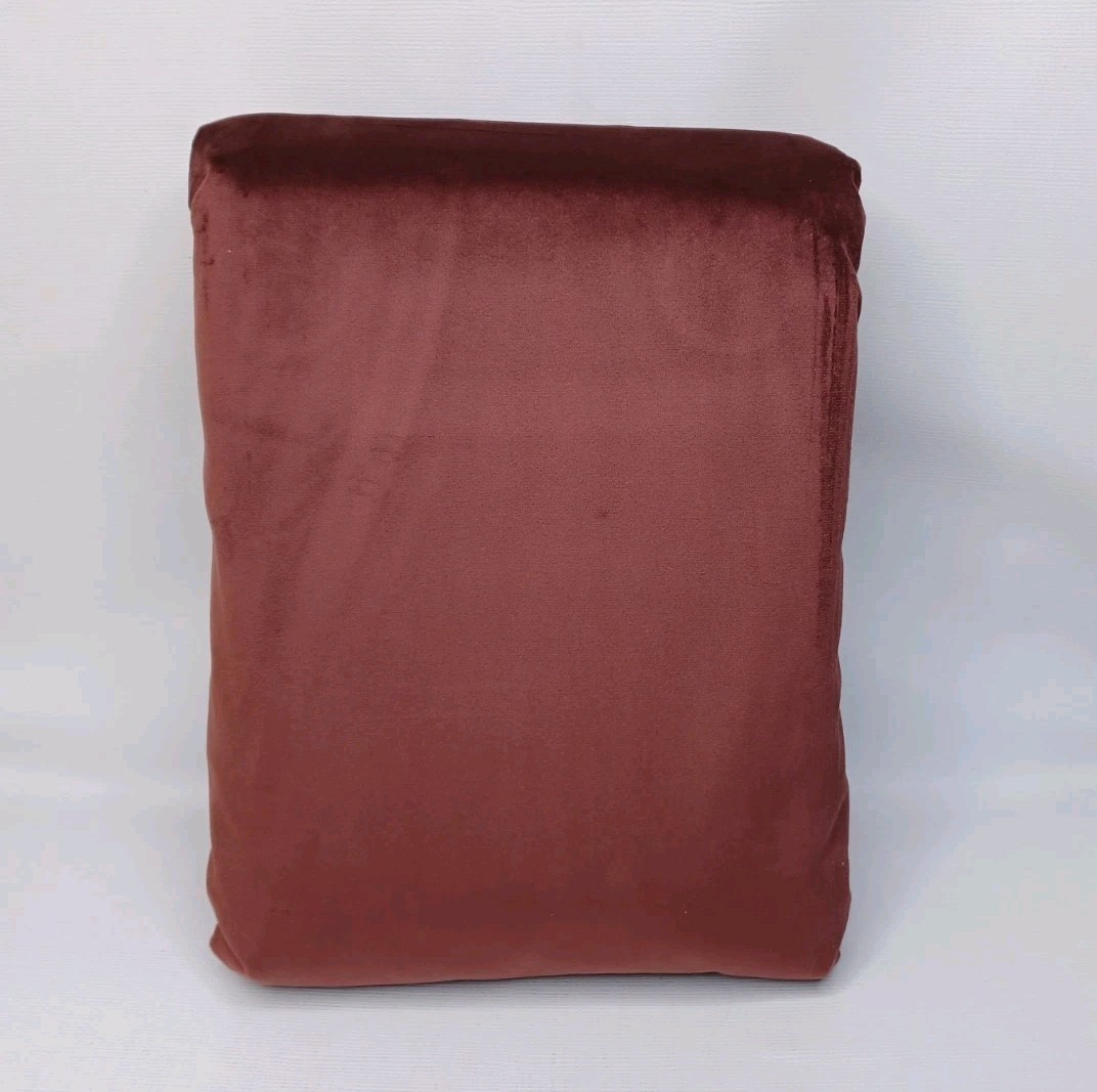 1 Burgundy Heavy Velvet Curtain Panel Grommet Blackout 52″ W x 96″ L