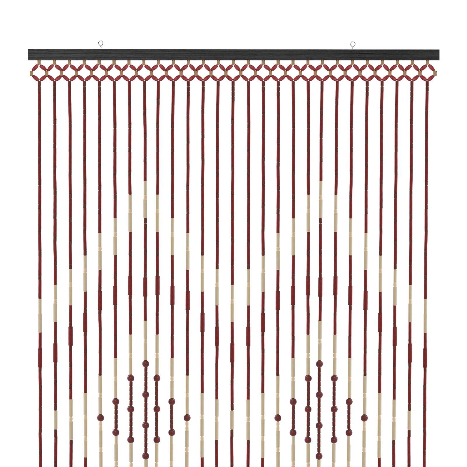 Natural Wood and Bamboo Beaded Curtain Fly Screen Porch Doorway For Bath Bedroom