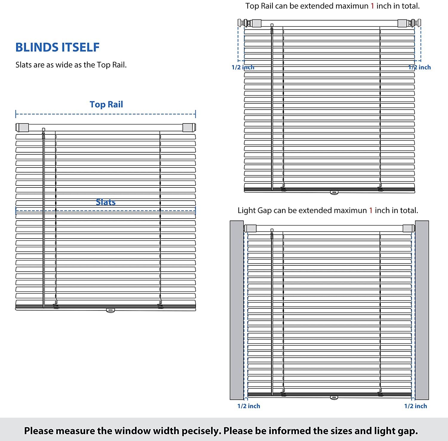 Lazblinds No Tools-No Drill 1 Aluminum Mini Blinds Cordless Blinds For Indoor