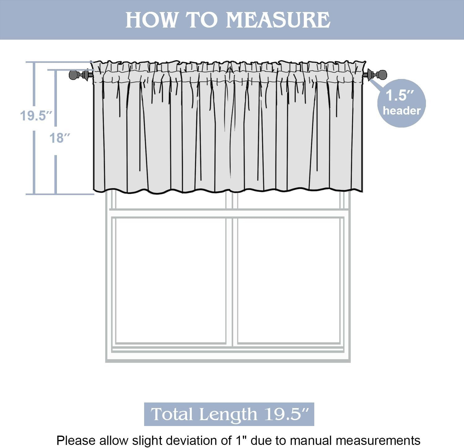 Black Valance Curtain, Light Filtering Faux Linen Textured Valance Kitchen Curta