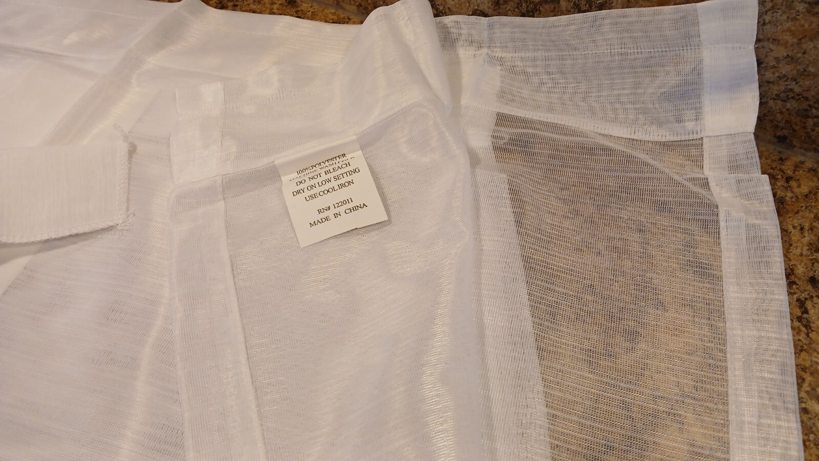1 Prince Home Fashions Sheer Door Panel w/tieback White 100% Poly 42″w x 45″l