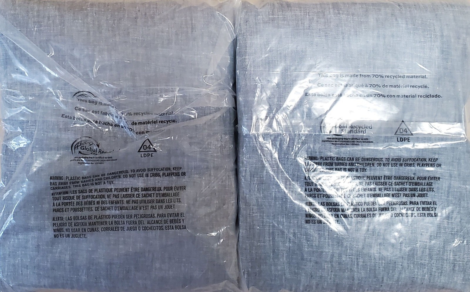 2 Pottery Barn BELGIAN FLAX LINEN Pole Top BLACKOUT Drapes~50×108″~BLUE CHAMBRAY