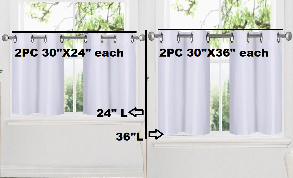 2PC SET VERSATIL LINED BLACKOUT PANELS WINDOW CURTAIN 60″ W X 24″ OR 36″ LENGTH