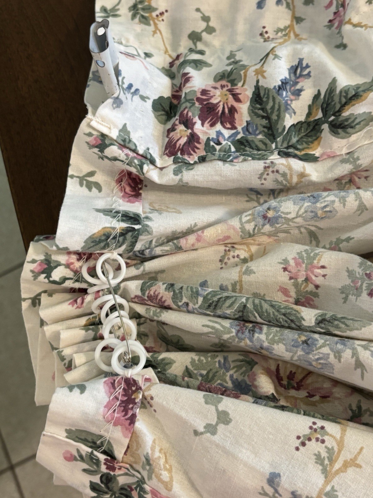 Curtain Balloon Valance Window Rose Pink 2000s Floral Blouson 80″W x 20″L