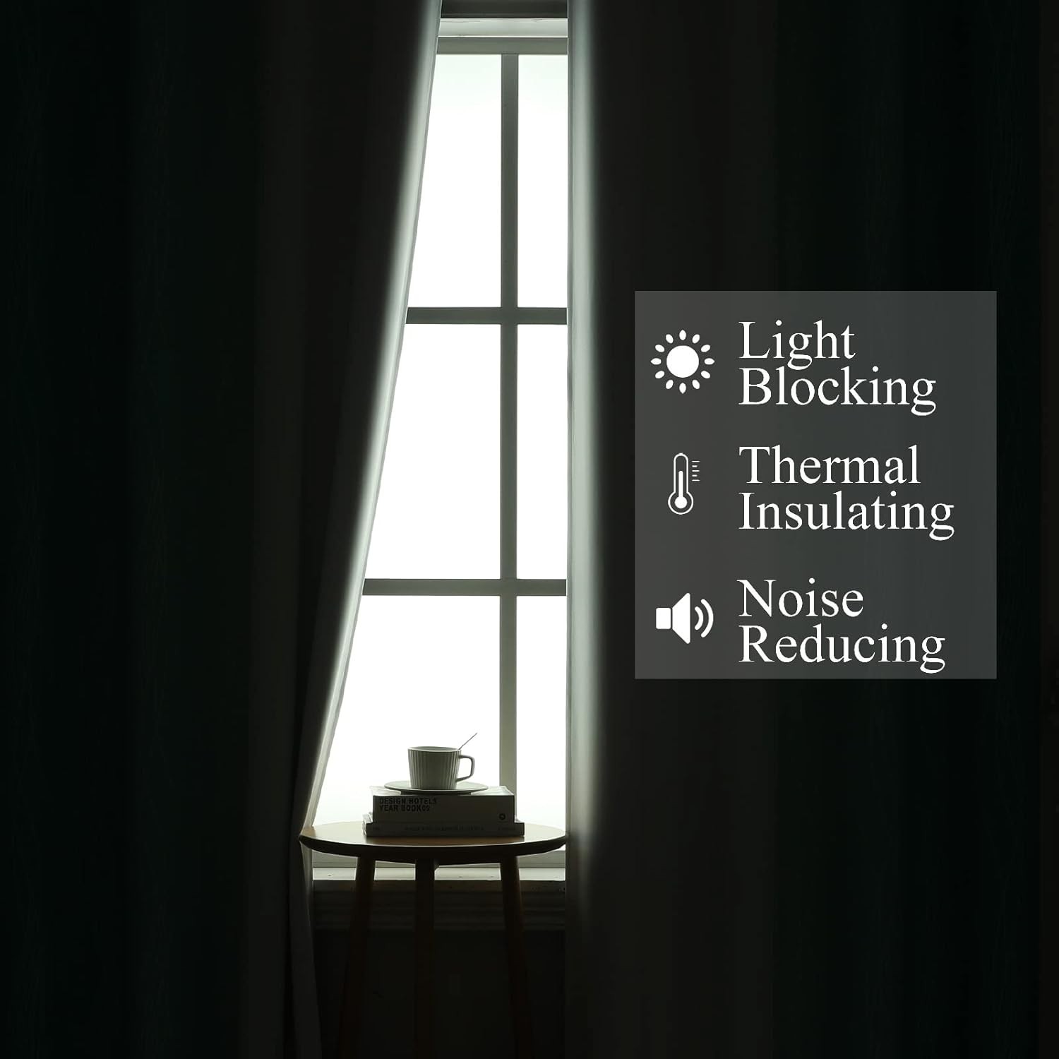 Teal and Greyish White Blackout Curtains 54 Inch Length, Light Blocking Gradient