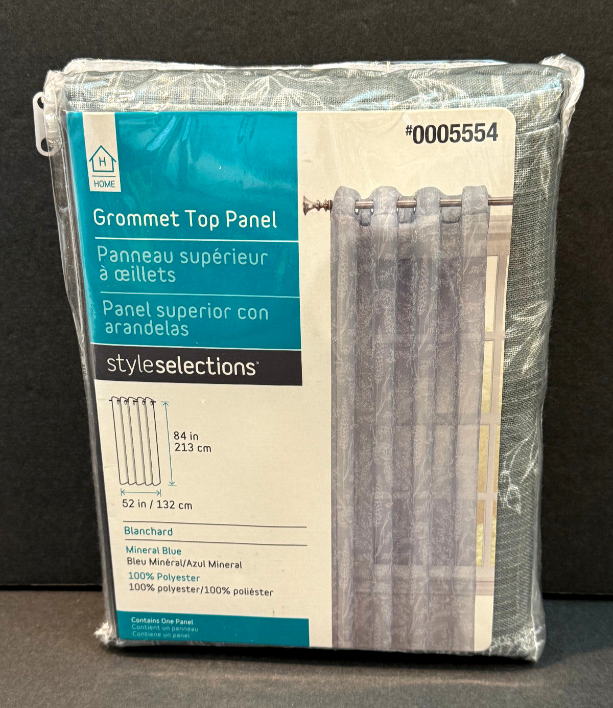 Style Selections Panel # 0005554 Blanchard Mineral Blue Floral 52 x 84″ Filters