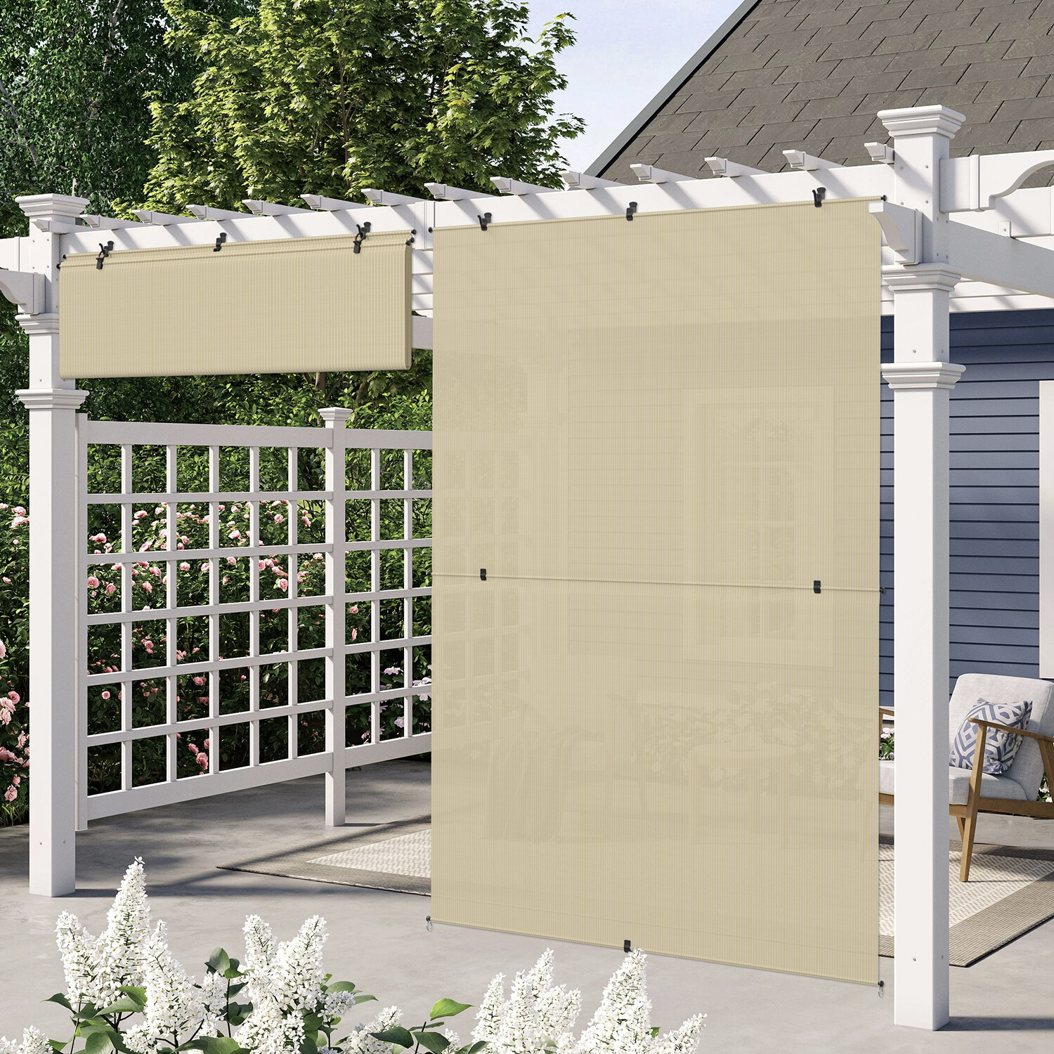 Roller Shade Roll up Shade Patio Porch Gazebo Home Office Pergola Fabric Blinds