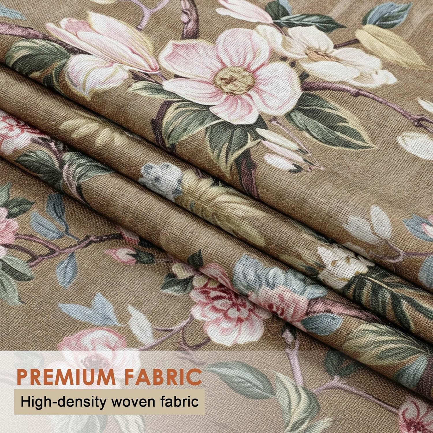 Aiyufeng Floral Kitchen Tiers Curtains 36 Inches Long, Breathable Soft Flower Pa
