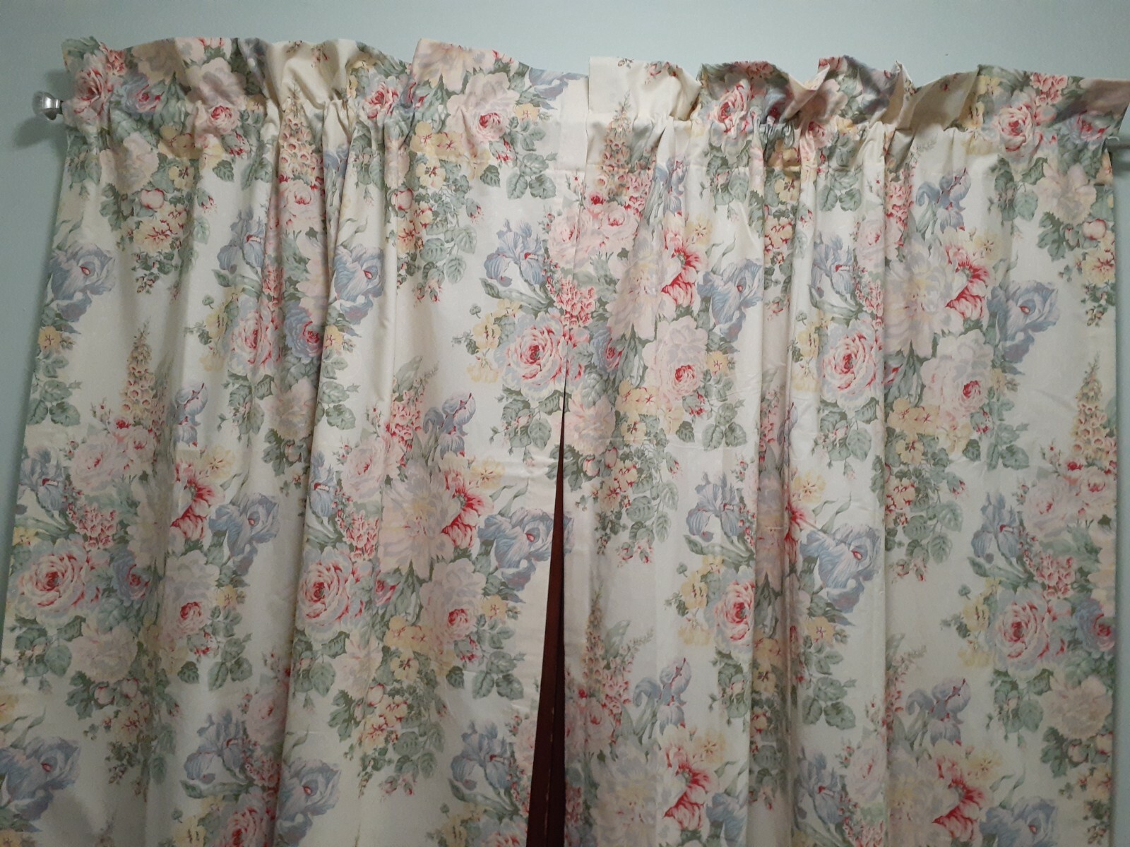 Sheridan of Australia Pair of Lined Drapes-Pastel Florals-Never Used-100% Cotton