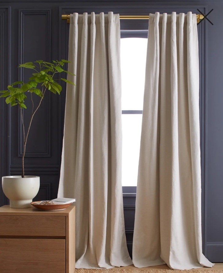 Quince Cotton Slub Curtain Panels Set Of 2 Natural Room Dark 48” X 84” Open Box