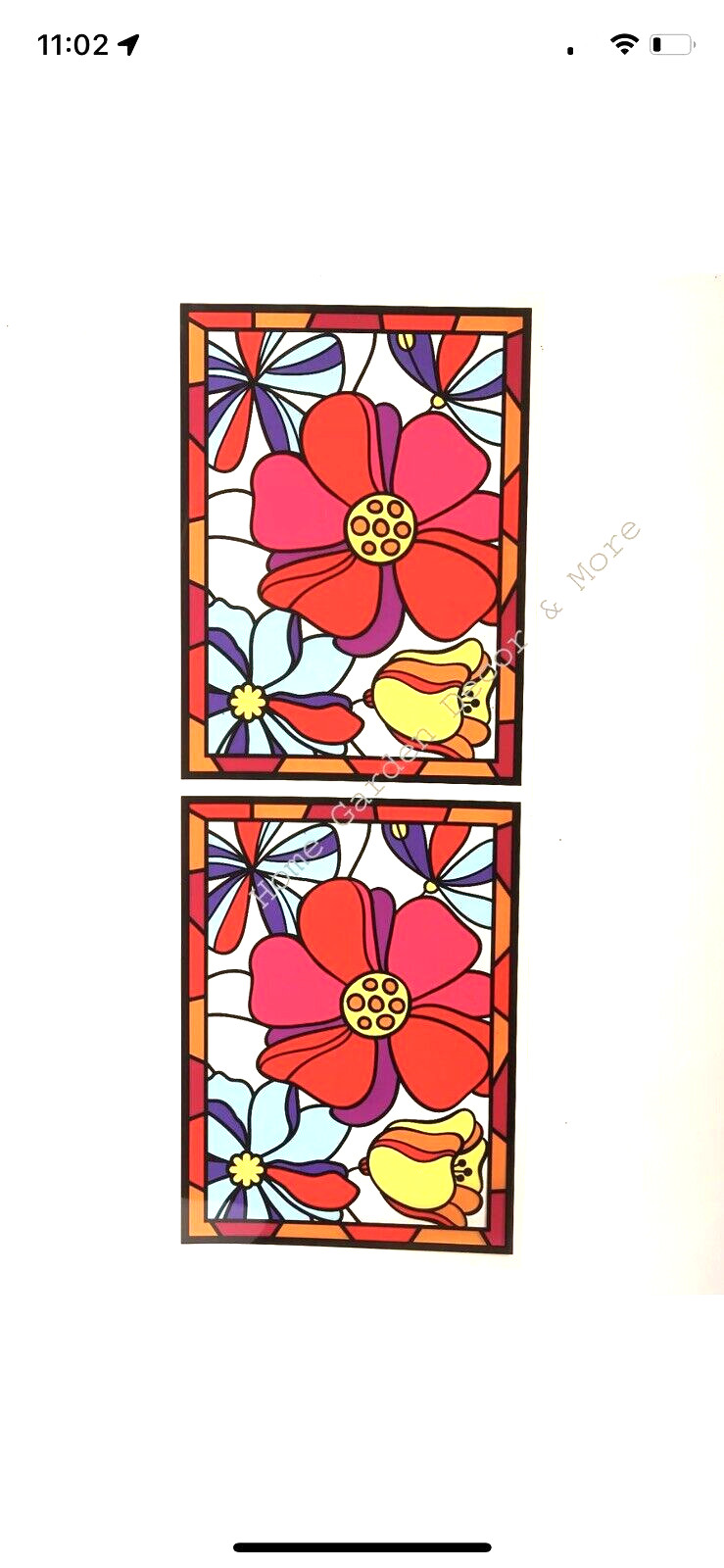 Tropical flower-stand Glass Window Film Sticker Decal Peel & Stick 24.4”x9.1”