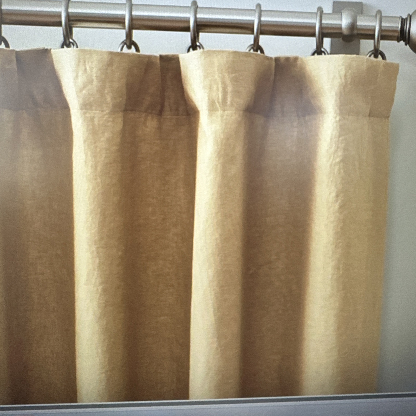 Pottery Barn Classic Belgian Linen Drape Harvest Gold 100×108 blackout one