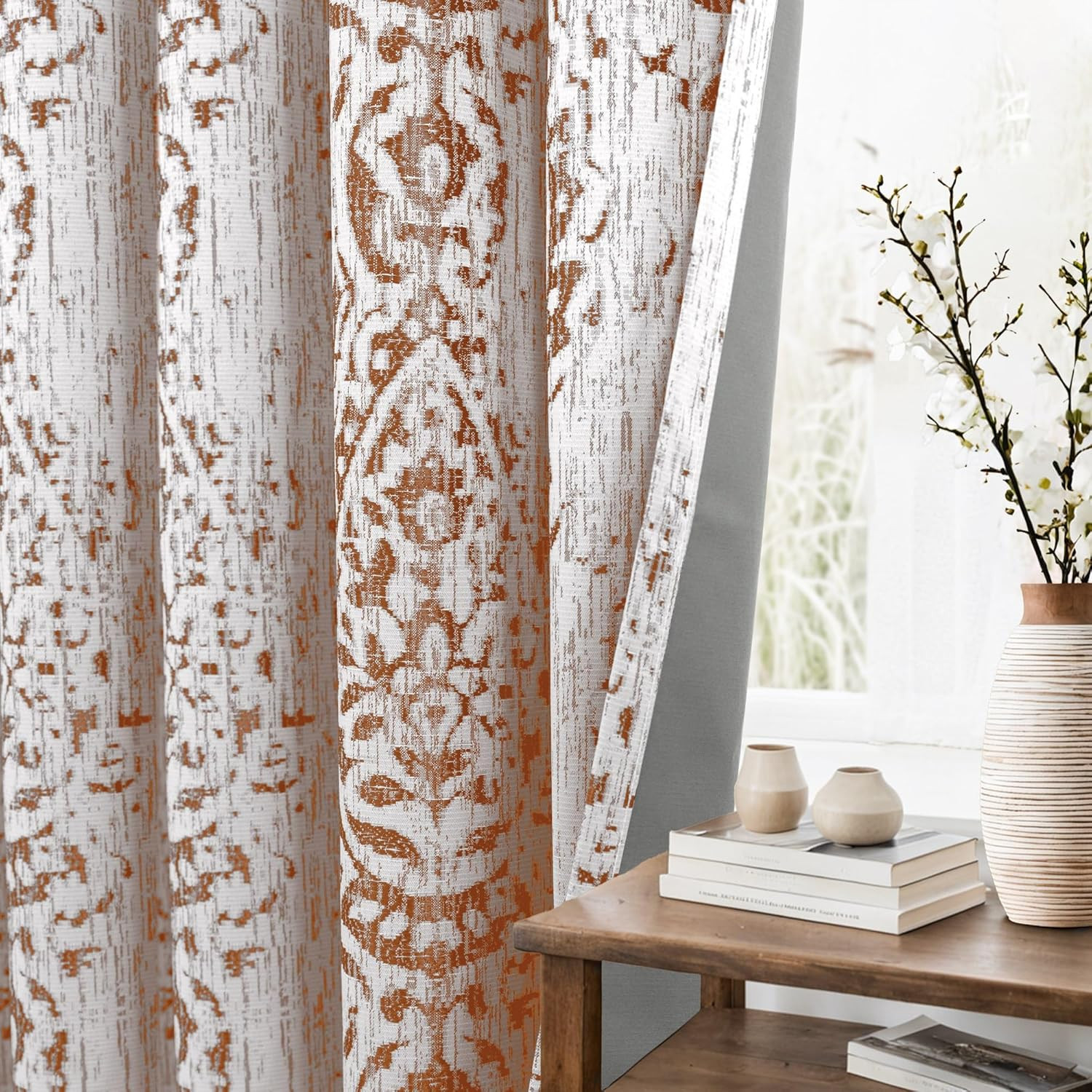 Black Out Curtains 63 Inch Long for Bedroom Windows,Blackout Bohemian Boho Farmh