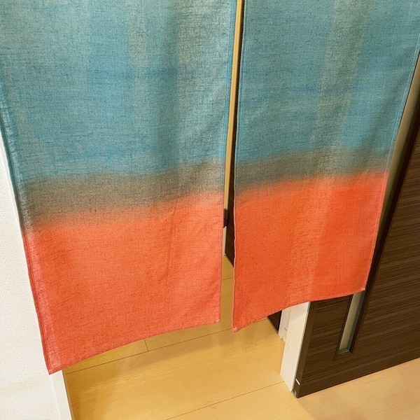 MADE IN JAPAN Japanese Noren Curtain – Natural Linen Blend Gradient Sunrise Gift