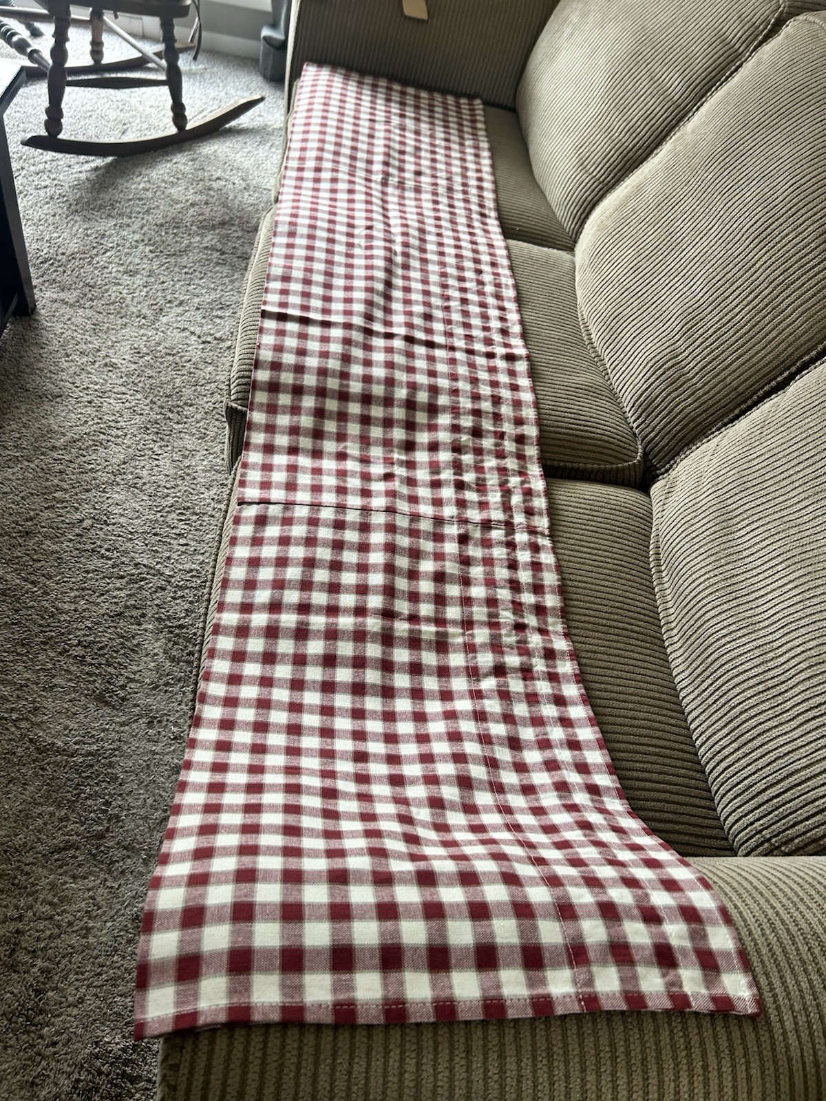 Waverly Red Cotton Valance Curtain 16×78” Farmhouse Primitive Plaid Barn Farm