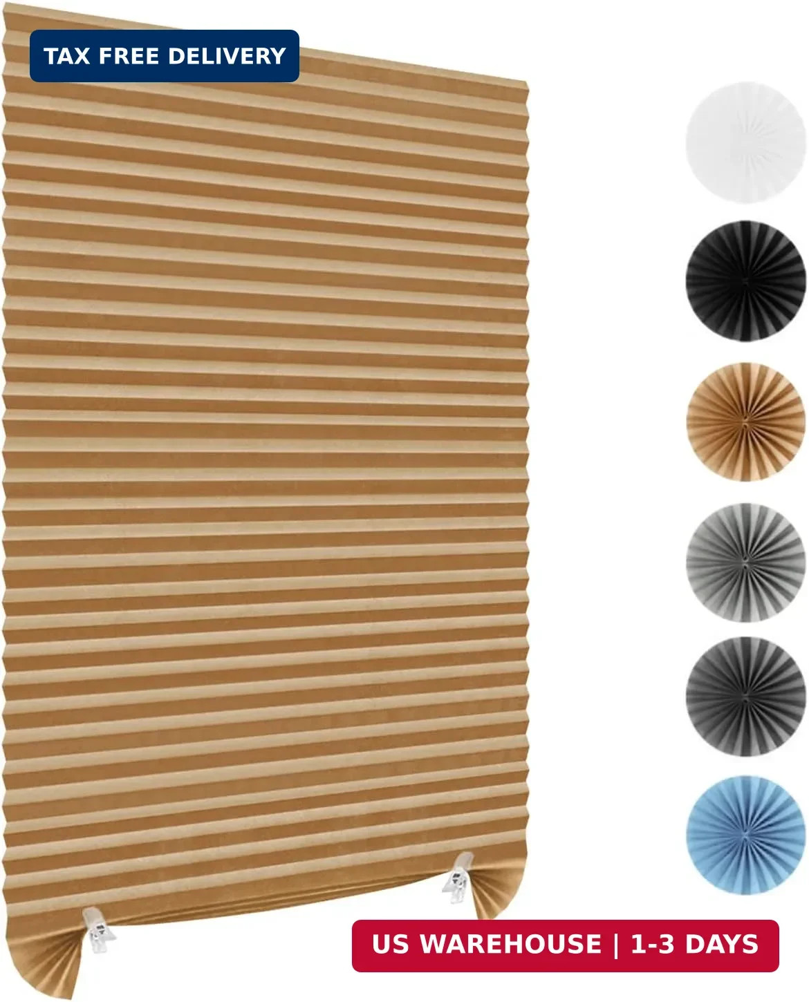 MALOKI Pleated Window Shades,Temporary Window Blinds Cordless Light Filtering Pl