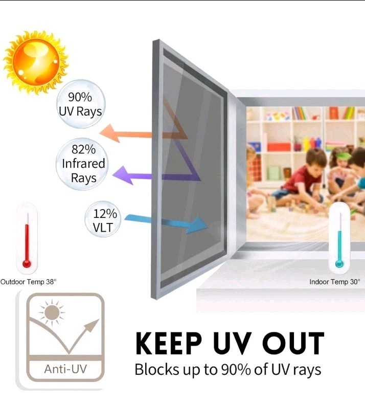 Kespen Window Film One Way Mirror Home/Office Black/Silver 29.5in x 13.1ft/157in