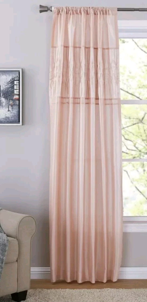 Better Homes & Gardens Embellished Blush 50 inch x 95 inch Single Curtain Panel