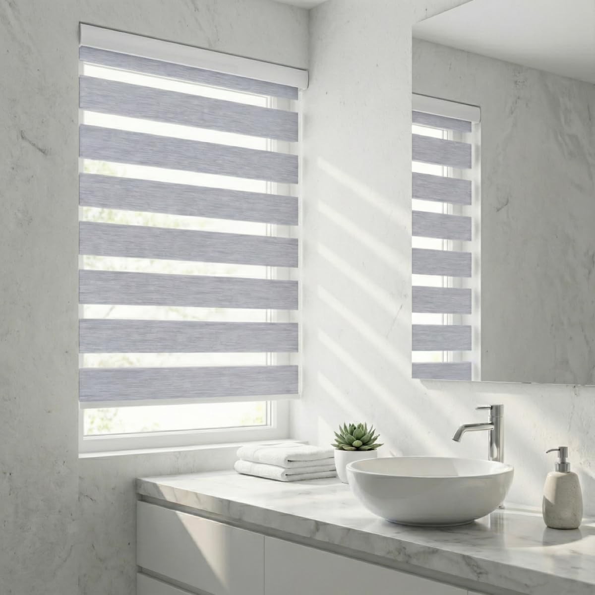 Cordless Zebra Blinds – Light Filtering Dual-Layer Window Shades for Privacy …