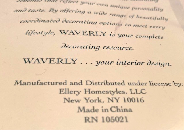 New! Vtg. Waverly Parchment Garden Fairfield Williamsburg Floral 78″x14″ Valance
