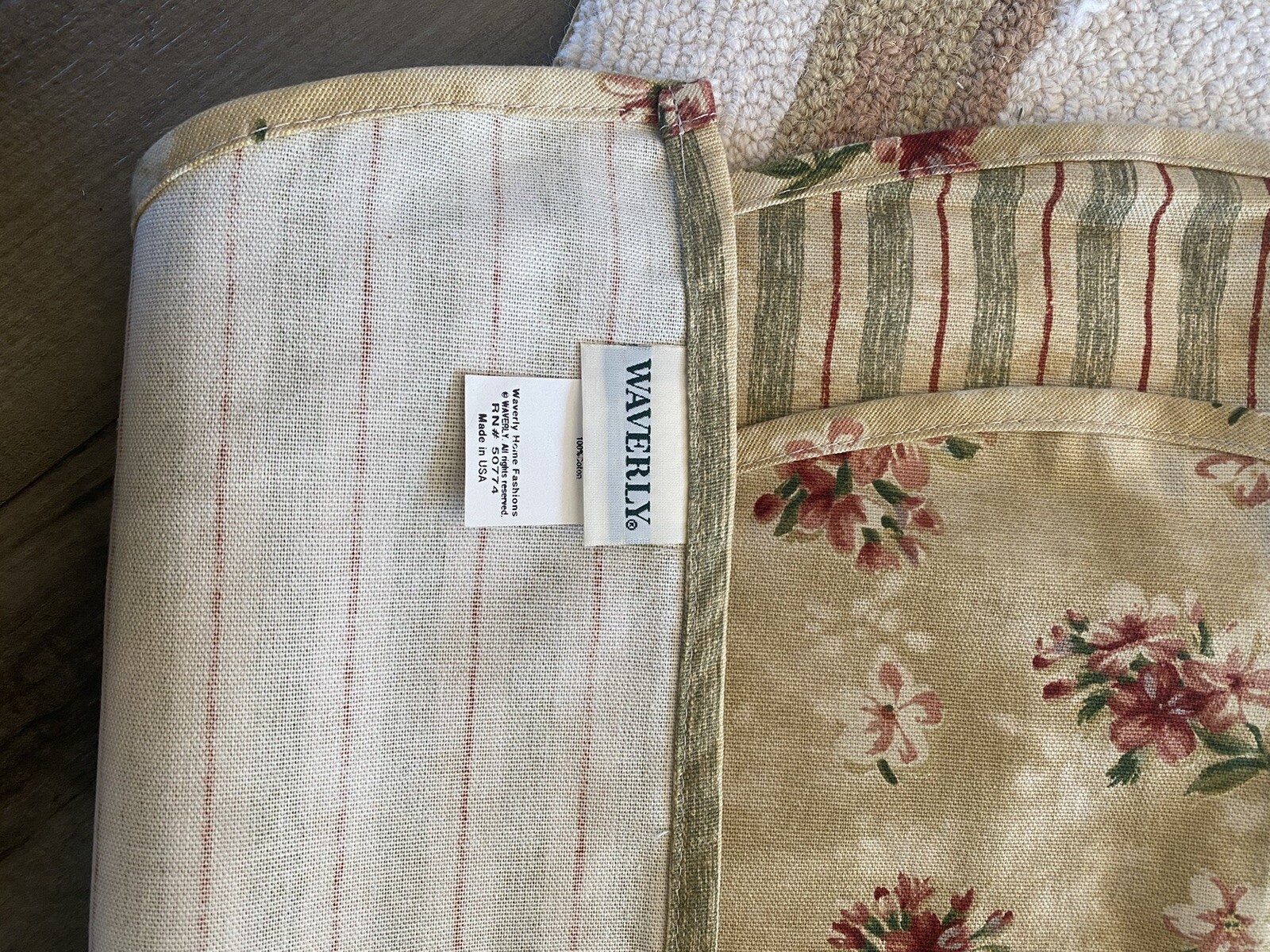 10 Waverly Valance Small Flowers Cotton Scalloped 76X 17″ Country Cottage Farm
