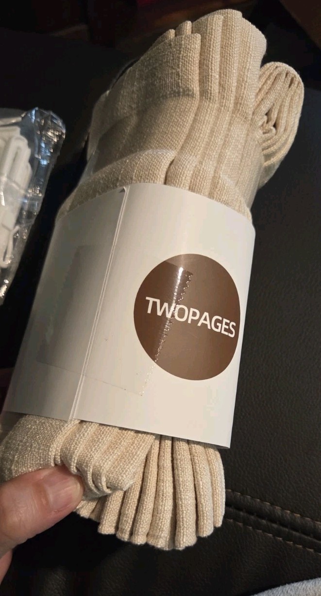 TWOPAGES 26″W x 18L Linen Blend Cafe Curtains For Kitchen Window w/pins NEW
